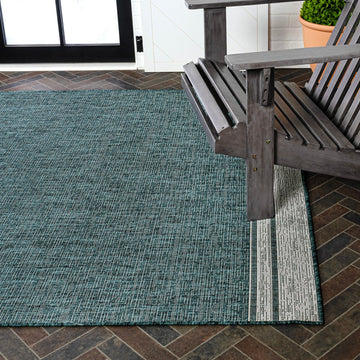Alda Modern Minimalist Mingled Solid Indoor/Outdoor Area Rug